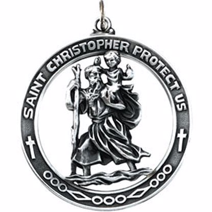 R16387:304537:P Sterling Silver 38.75mm St. Christopher Medal