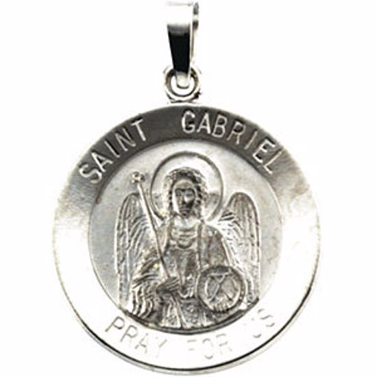 R16980:304408:P 14kt White 18.5mm St. Gabriel Medal