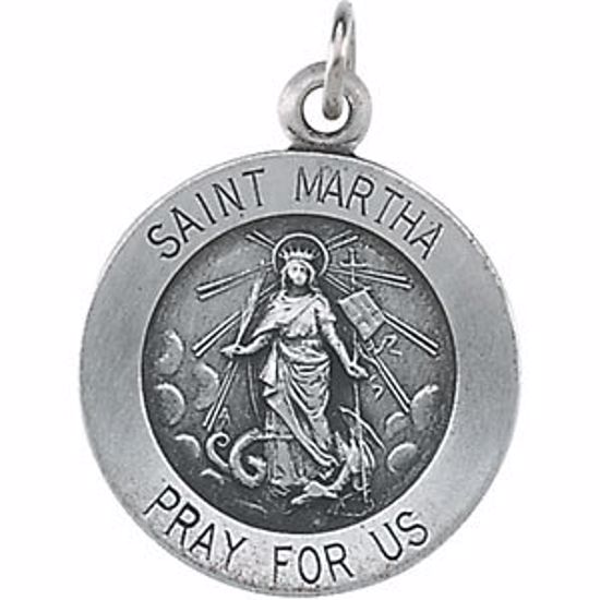 R16324:304648:P Sterling Silver 14.75mm St. Martha Medal