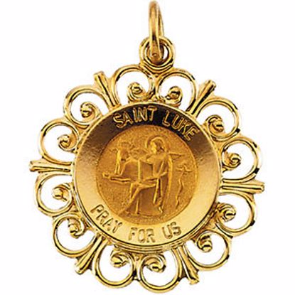 R41477:304533:P 14kt Yellow 18.5mm Round St. Luke Medal