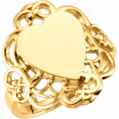 5470:31123:P 14kt Yellow Heart Signet Ring