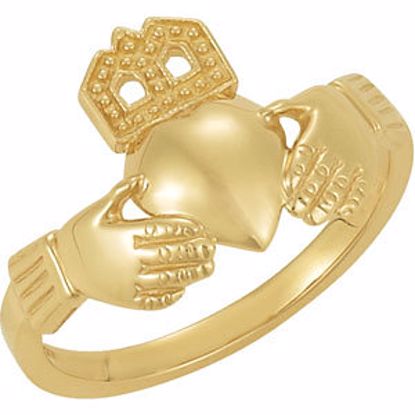 10584:32278:P 10kt Yellow 12x14mm Ladies Claddagh Ring