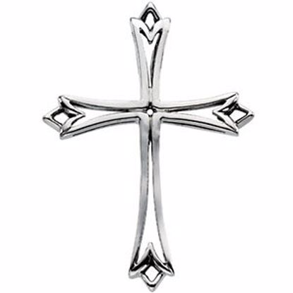 R8637:62218:P 14kt White 42x32mm Cross Pendant