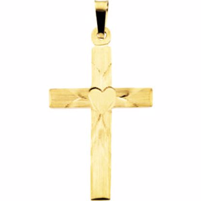 R16154:66932:P Cross with Heart Pendant 