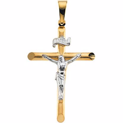 R16244:103706:P Two-Tone Crucifix Pendant