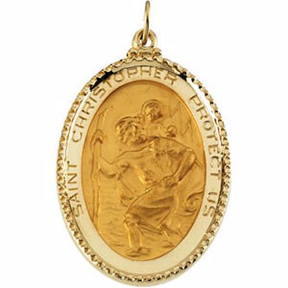 R16421:103993:P 14kt Yellow 39x26mm St. Christopher Medal