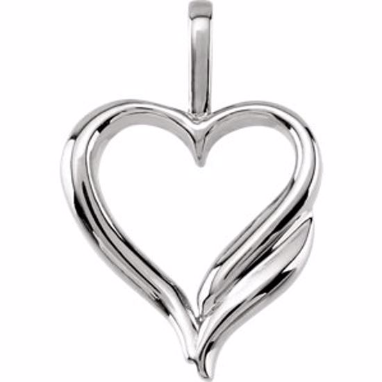 80713:73190:P 14kt White Heart Pendant