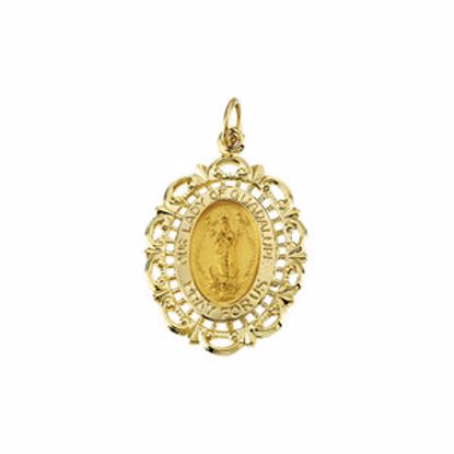 R16429:104001:P 14kt Yellow 25x18mm Our Lady of Guadalupe Medal