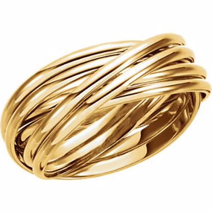 5726:105540:P 14kt Yellow 6-Band Rolling Ring Size 8