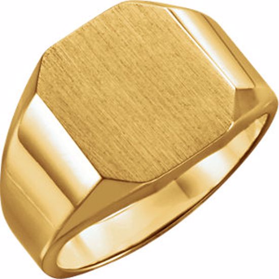 5669:113187:P 14kt Yellow 12X10mm Octagon Signet Ring