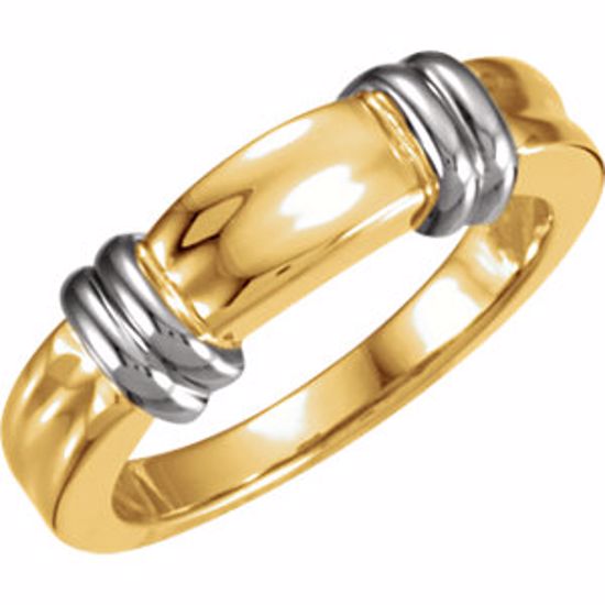 5795:119005:P 14kt Two-Tone 7mm Ladies Duo Band