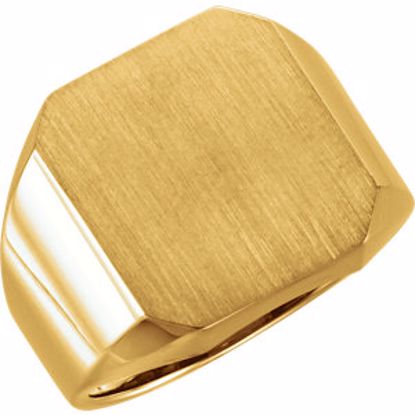 9128:117923:P 18kt Yellow 18x16mm Men's Signet Ring