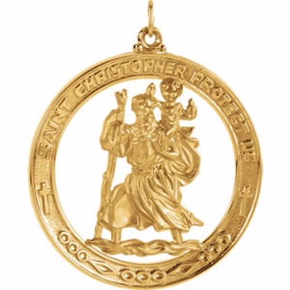 R16387:129529:P 14kt Yellow 38.75mm St. Christopher Medal