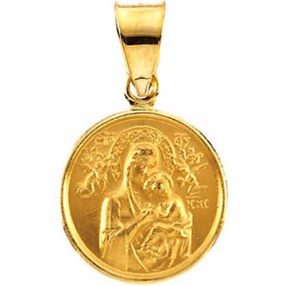 R16931:129562:P 18kt Yellow 13mm Our Lady of Perpetual Help Medal