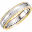 5721:128985:P 14kt White & Yellow 5.5mm Comfort-Fit Double Milgrain Band Size 3.5