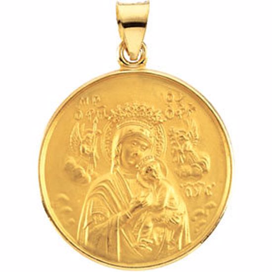 R16931:129563:P 18kt Yellow 24.5mm Our Lady of Perpetual Help Medal