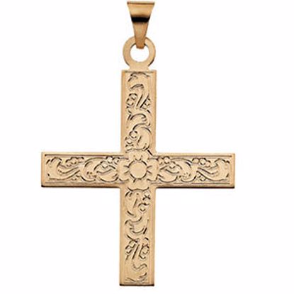 R16091:130450:P 14kt Yellow 27.5x25mm Greek Cross Pendant