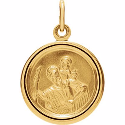 R16953:130052:P 14kt Yellow 14mm St. Christopher Medal