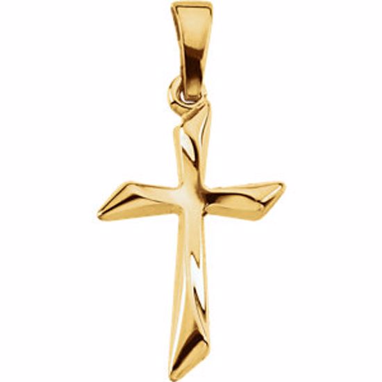 R16019:130010:P 14kt Yellow 18.5x13mm Cross Pendant