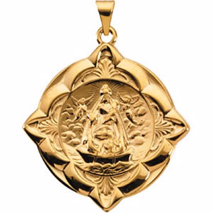 R16967:130601:P 14kt Yellow 31x31mm Caridad del Cobre Medal
