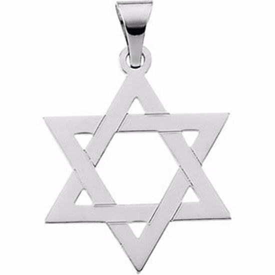 R5032:121860:P 14kt White 25x19mm Star of David Pendant