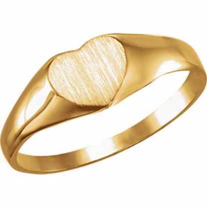 19308:124373:P 14kt Yellow Heart Signet Ring