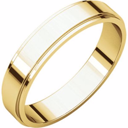 FE5:142740:P 10kt Yellow 4mm Flat Edge Band