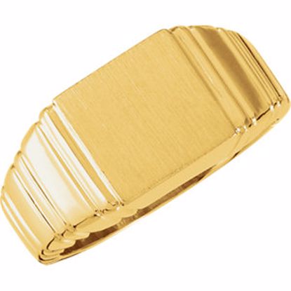 9302:146585:P 14kt Yellow 11mm Men's Square Signet Ring