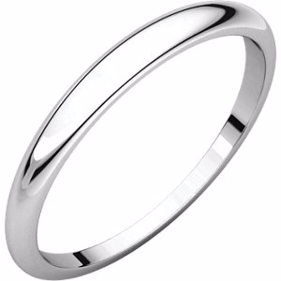 HRT5.5:148738:P 10kt White 2.5mm Half Round Tapered Band