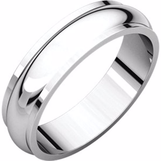 HRE10.5:149532:P 10kt White 5mm Half Round Edge Band