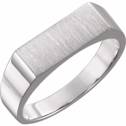 9468:162123:P 14kt White 15x6mm Men's Signet Ring