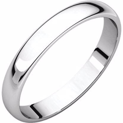 HRL10:161263:P Platinum 3mm Half Round Light Band