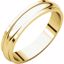 HRE8:165932:P 18kt Yellow 4mm Half Round Edge Band