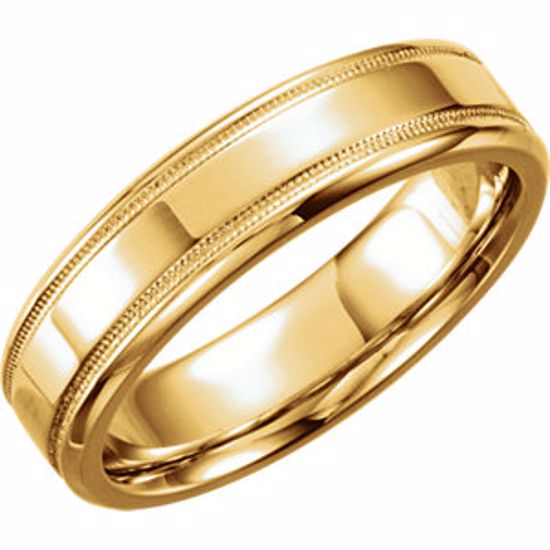 50098:192402:P 14kt Yellow 6mm Design Band Size 9
