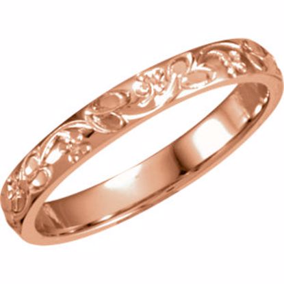 50072:179108:P 14kt Rose 3mm Hand-Engraved Band Size 7 