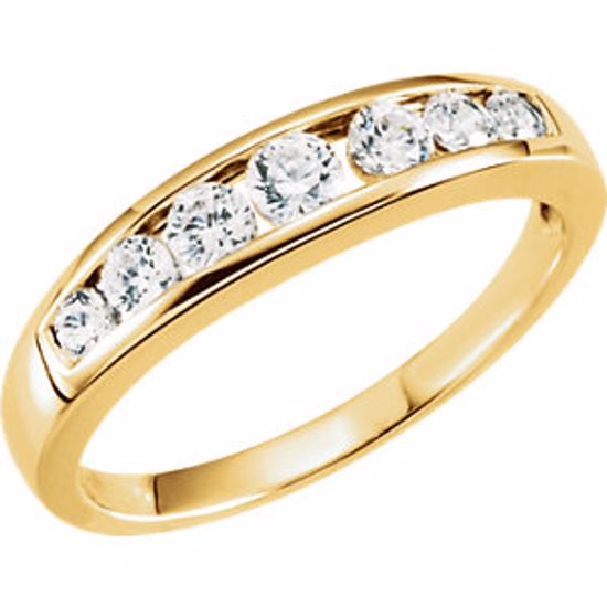 60218:207464:P 14kt Yellow 3/8 CTW Diamond 7 Stone Anniversary Band