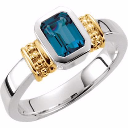 60640:209218:P London Blue Topaz Granulated Design Ring