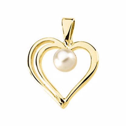 60751:209334:P Akoya Cultured Pearl Heart Pendant