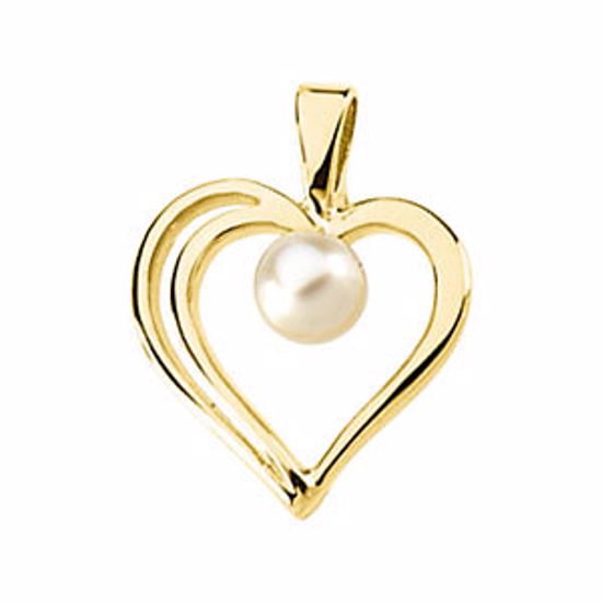 60751:209334:P Akoya Cultured Pearl Heart Pendant