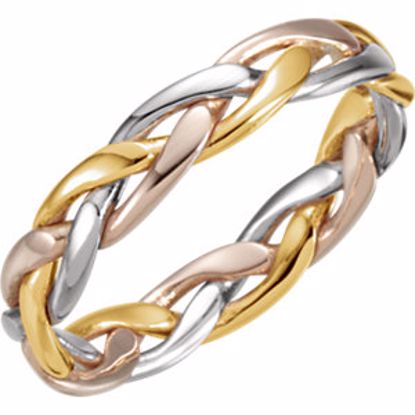 50130:216789:P 14kt Tri-Color 4.75mm Hand Woven Band Size 11 