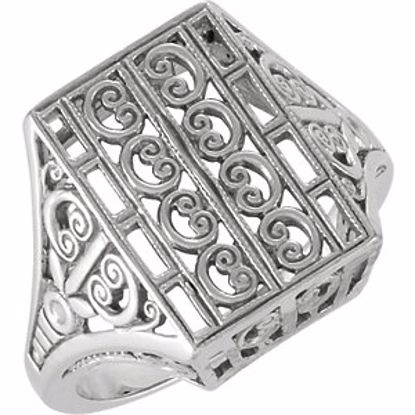 4838:226423:P Platinum Vintage-Style & Filigree Ring