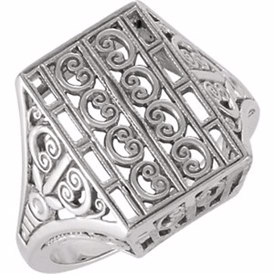 4838:226423:P Platinum Vintage-Style & Filigree Ring