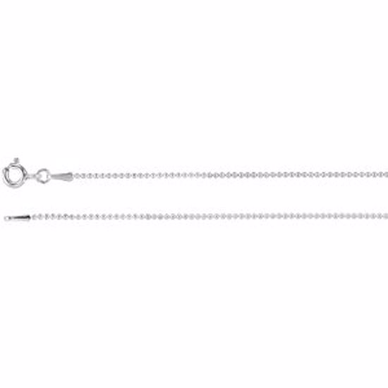 CH435:240066:P Sterling Silver 1mm Bead 16" Chain
