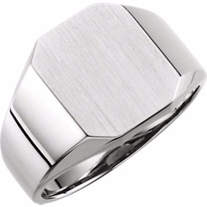 9128:228711:P Platinum 14x12mm Men's Signet Ring