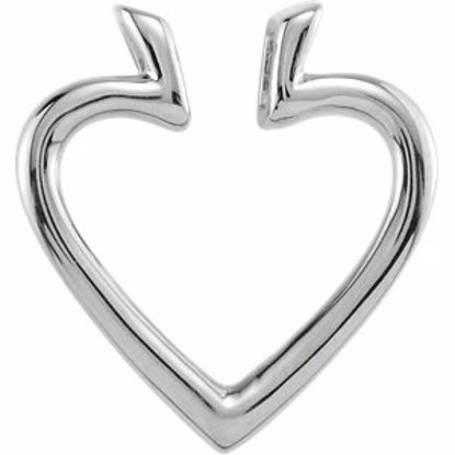 80910:229892:P Platinum 19.5x18.25mm Heart Pendant Enhancer