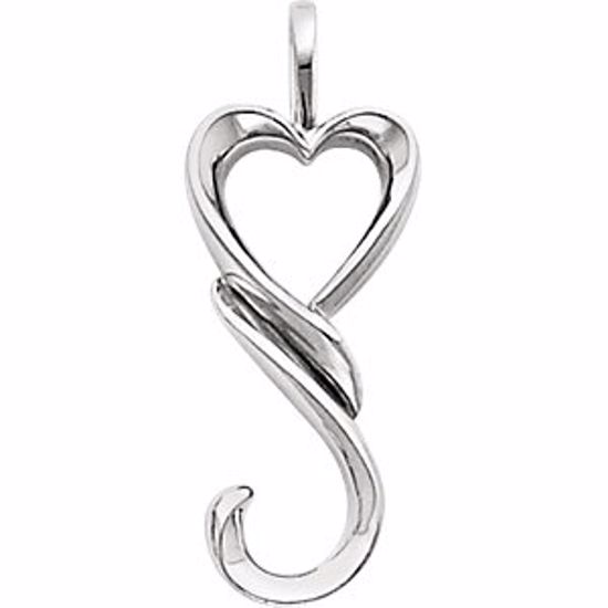 80747:229737:P Platinum 32.5x12.75mm Heart Pendant