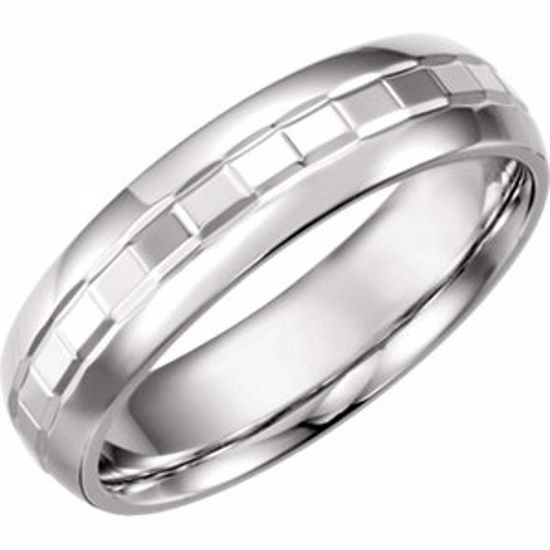 50186:234826:P 14kt White 6mm Design Band Size 11