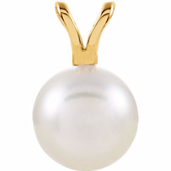 61619:251717:P 14kt Yellow 7mm Akoya Cultured Pearl Pendant 
