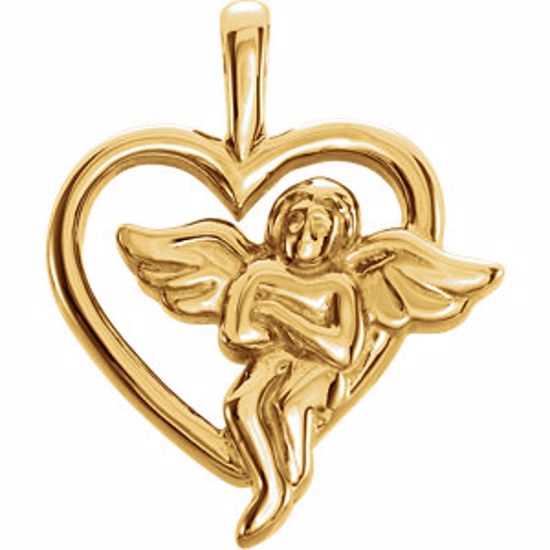 R41357:250577:P 14kt Yellow Angel Heart Pendant
