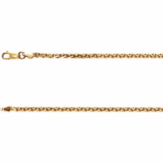 CH521:242117:P 14kt Yellow 2mm Diamond Cut Wheat 16" Chain
